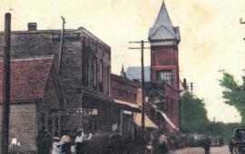 Painting of historical Dallas