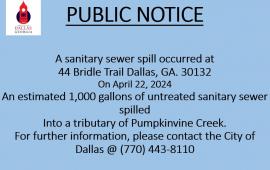 Sanitary Sewer Spill