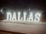 Dallas sign snow