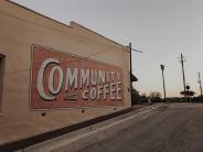 Drink Community Coffee sign in Dallas