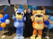 Community Lieutenant Mike Weaver with Bluey 
