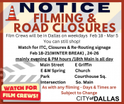 Film Road Close Schedule