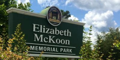 Elizabeth McKoon Memorial Park sign
